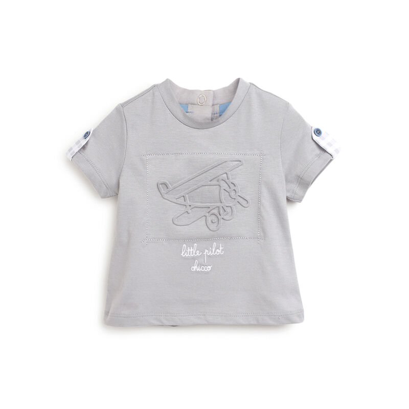 Boys Medium Grey Graphic Printed Short Sleeve T-Shirt image number 0